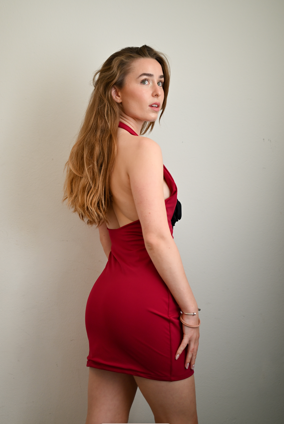 Burgundy and black Valentina dress