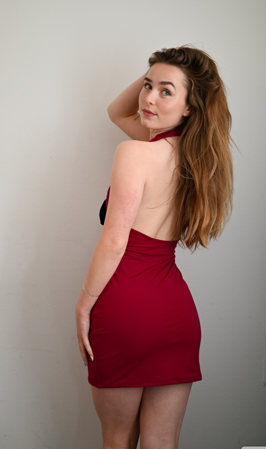 Burgundy and black Valentina dress